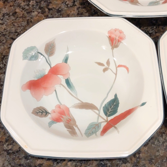3 Mikasa Bowls Silk 🌺 Flowers  cereal soup EUC - Picture 2 of 5